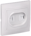 KVARTA Розетка 2-местная компьютерная RJ45 кат.5е РК12-КБ белый GENERICA0