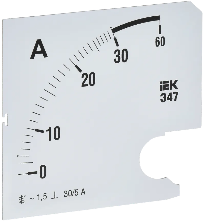 Шкала сменная для амперметра Э47 30/5А класс точности 1,5 96х96мм IEK