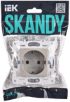 SKANDY Розетка с заземлением без защитных шторок 16А SK-R05Sh шампань IEK1