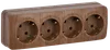 RS24-3-XD Quadruple socket with grounding contact 16A with opening installation GLORY (oak) IEK0
