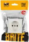 BRITE 1-gang socket without earthing with protective shutters 10A RSsh10-2-BrB white IEK1