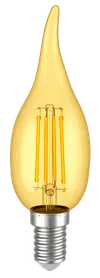Лампа светодиодная CВ35 свеча на ветру золото 7Вт 230В 2700К E14 серия 360° IEK1