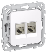 FLITE Розетка 2-местная компьютерная RJ45 категория 5Е STP РК5е-2-1-ФлБ белый IEK