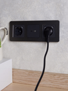 BRITE Розетка 1-местная с заземлением с защитными шторками 16А с USB A+A 5В 2,1А РЮш10-1-БрГ графит IEK7