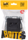 BRITE Розетка компьютерная двойная RJ45 кат.6 РК11-2-БрЧ черный IEK1