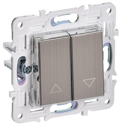 SKANDY Выключатель жалюзи 10А SK-V12N металл никель IEK