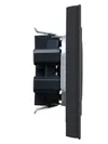 BRITE 2-gang socket without earthing with protective shutters 10A, complete RSsh12-2-BrG graphite IEK3