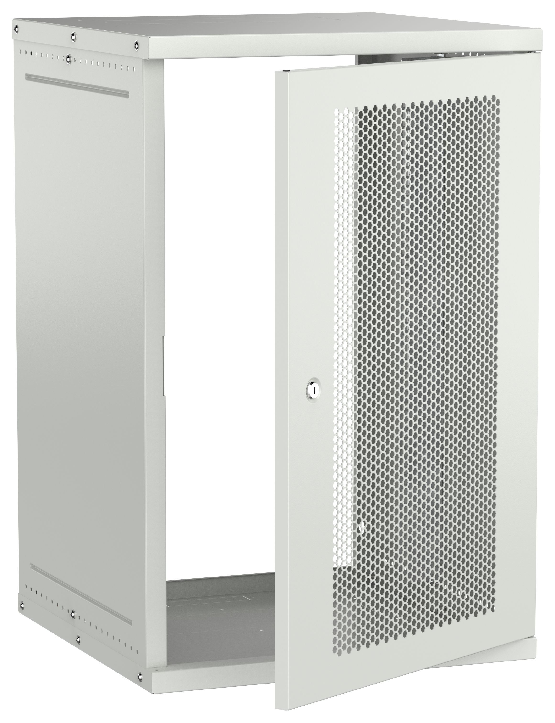Шкаф настенный 19" 18U 600х600мм перфорированная дверь серый GENERICA (LWE3-18U66-PF-G)