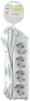 Extension cord U 04 4 sockets 2P+PE/3meters 3x1mm2 16A/250 IEK1