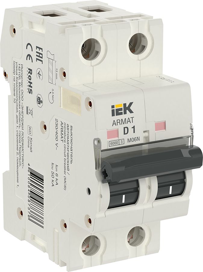 ARMAT Автоматический выключатель M06N 2P D 1А IEK (AR-M06N-2-D001)