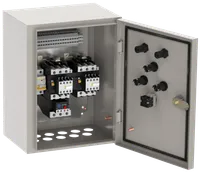 Ящик управления РУСМ5410-1874 реверсивный 1 фидер автоматический выключатель на каждый фидер без переключателя на автоматический режим 0,6А IP54 IEK