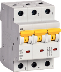 Miniature circuit breaker VA47-60MA without thermal releaser 3P 13A 6kA D IEK