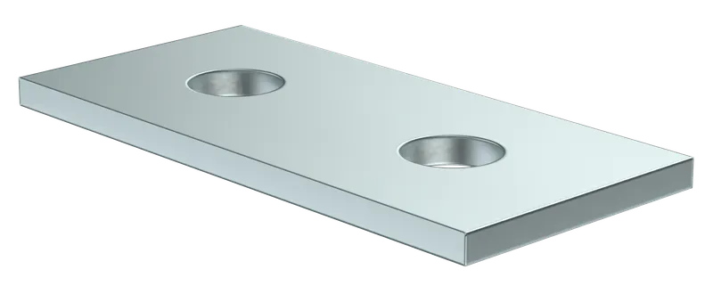 Connecting plate with 2 holes for STRUT profile EZ IEK