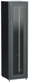 ITK LINEA E Шкаф напольный сетевой 19" 47U 600х600мм стеклянная передняя дверь задняя металлическая черный0