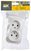 RS22-2-XB Double socket without grounding contact 10A with opening installation GLORY (white) IEK1