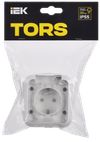 TORS Socket outlet 1-gang with grounding contact and cover 16A IP55 TS320 white IEK1