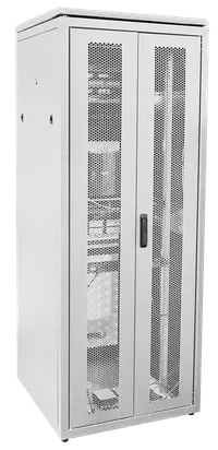 ITK LINEA N Шкаф сетевой 19" 47U 800х800мм двустворчатая перфорированная дверь задняя перфорированная серый