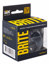 BRITE Розетка 1-местная с заземлением с защитными шторками 16А с USB A+A 5В 2,1А РЮш10-1-БрЧ черный IEK6