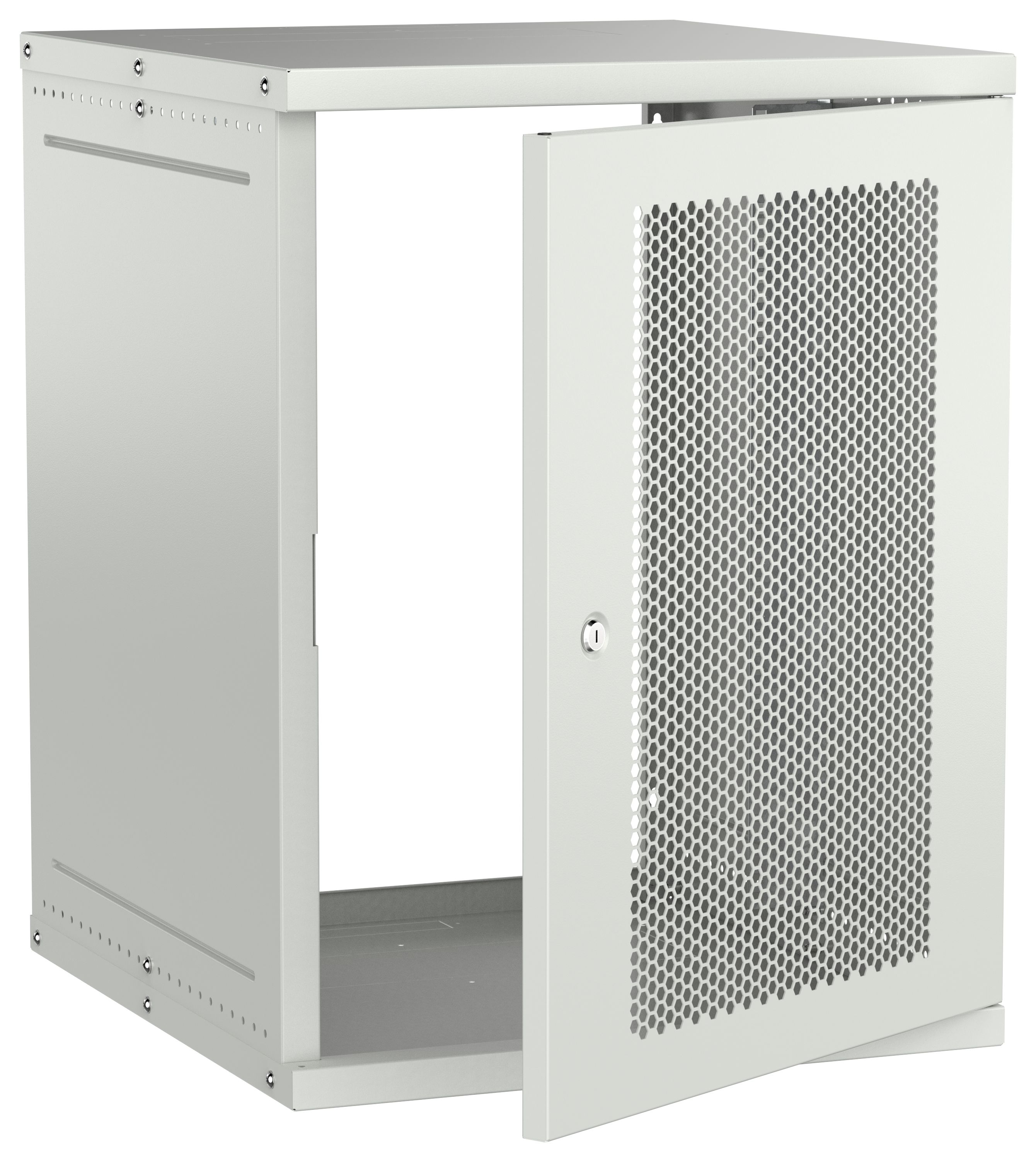 Шкаф настенный 19" 15U 600х650мм перфорированная дверь серый GENERICA (LWE3-15U67-PF-G)