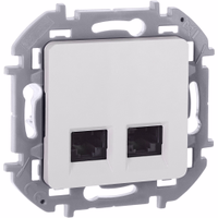 INSPIRIA Розетка компьютерная двойная RJ45 категория 6 UTP белый