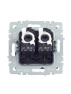 BRITE Розетка компьютерная двойная RJ45 кат.5E РК10-2-БрС сталь IEK4