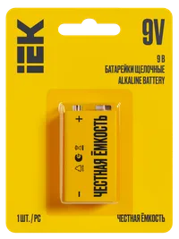 Alkaline 6LR61 9V alkaline battery (1pc/blister) IEK