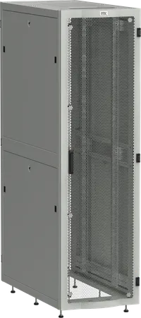 ITK LINEA S Шкаф серверный 19" 24U 600х1000мм передняя дверь двухстворчатая перфорированная задняя дверь перфорированная серый RAL 7035