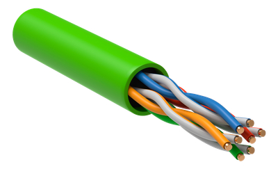 ITK Витая пара U/UTP кат.5E 4x2х24AWG solid LSLTx нг(А)-LSLTx зеленый (305м)