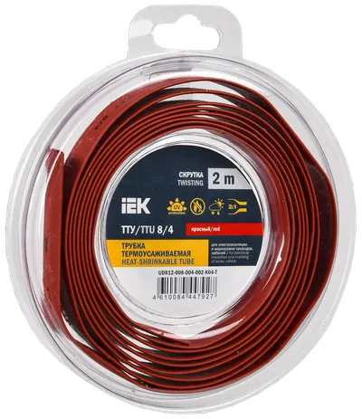 Heat shrink tubing TTU ng-LS 8/4 red (2m/pack) IEK