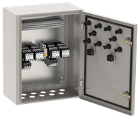 Ящик управления РУСМ5434-2074 реверсивный 2 фидера без автоматического выключателя без переключателя на автоматический режим 1А IP54 IEK