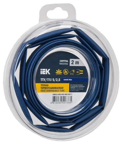 Heat shrink tubing TTU ng-LS 5/2.5 blue (2m/pack) IEK