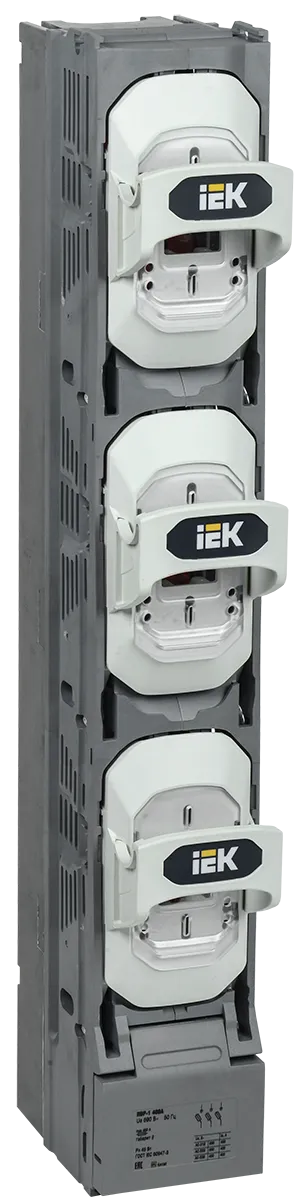 Предохранитель-выключатель-разъединитель ПВР-1 вертикальный 400А 185мм с пофазным отключением c V-образными коннекторами IEK