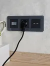 BRITE Socket outlet 1-gang grounded with protective shutters 16A with USB A+C 18W RYush11-1-BrG graphite IEK7