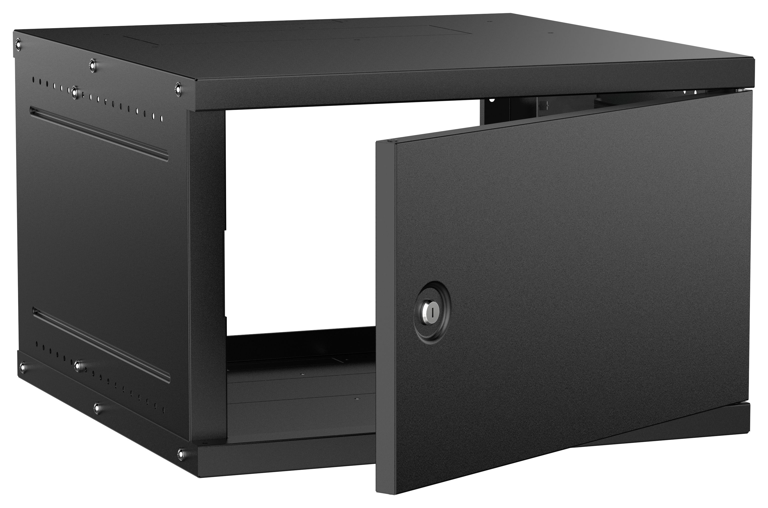 Шкаф настенный 6U 600х600мм металическая дверь черный GENERICA (LWE5-06U66-MF-G)