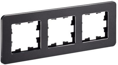 BRITE Рамка 3-местная РУ-3-1-Бр металл черный RE IEK