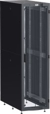 ITK LINEA S Шкаф серверный 19" 24U 600х1000мм передняя дверь двухстворчатая перфорированная задняя дверь перфорированная черный RAL 90050