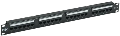 ITK 1U патч-панель кат.5E UTP 24 порта (Dual IDC) слайд лейбл