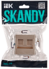 SKANDY Розетка компьютерная двойная RJ45 кат.6 SK-K04Sa песочный IEK1