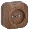 RSSh20-2-XD Single socket without grounding contact with protrctive shutter 10A open installation GLORY (oak) IEK0