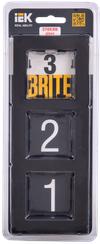 BRITE Рамка 3 -местная РУ-3-2-БрЧ стекло черный IEK1