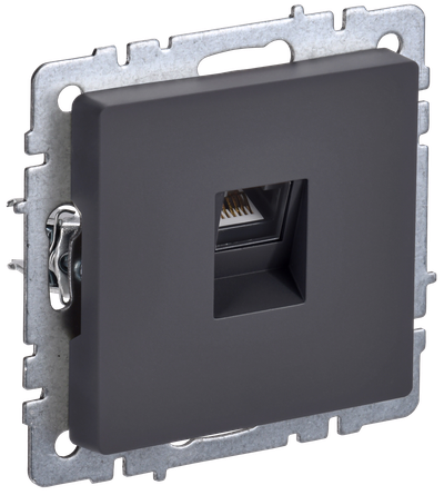 BRITE Розетка компьютерная RJ45 кат.6 РК11-БрГ графит IEK
