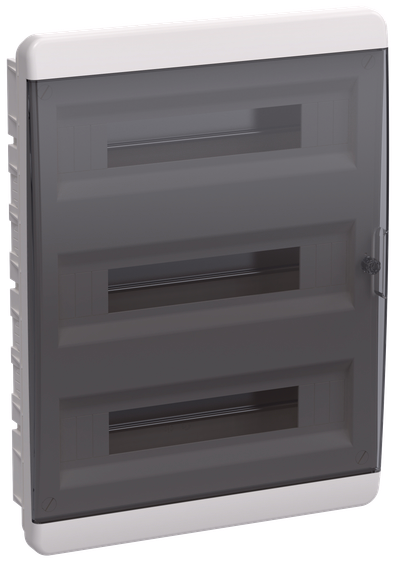TEKFOR Корпус пластиковый ЩРВ-П-54 IP41 черная прозрачная дверь IEK