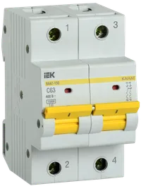 KARAT Automatic circuit breaker BA47-150 2P C 63A 15kA IEK