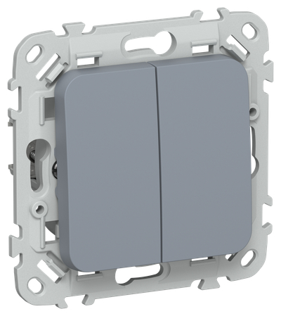 FLITE Выключатель 2-клавишный проходной 10А ВС62-1-0-ФлМ маренго IEK