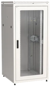 ITK LINEA N Шкаф сетевой 19" 33U 800х800мм стеклянная передняя дверь задняя металлическая серый