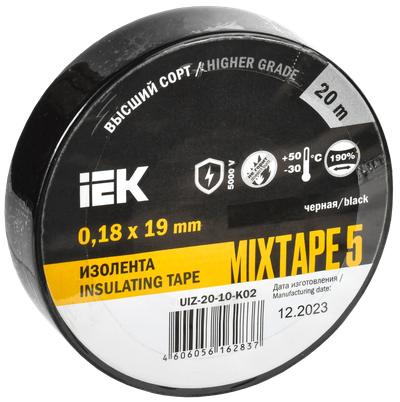 MIXTAPE 5 Изолента 0,18х19мм черная 20м IEK