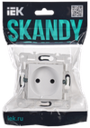 SKANDY Розетка без заземления без защитных шторок 10А SK-R02W арктический белый IEK1