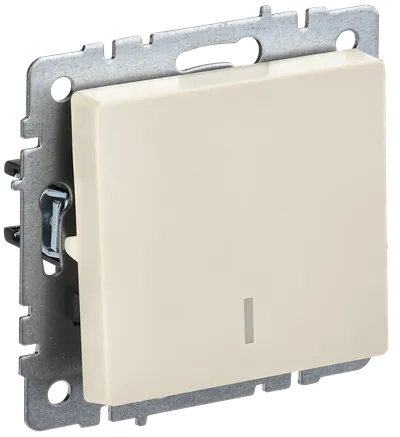BRITE Single-gang switch with indication 10A BC10-1-7-BrKr beige IEK
