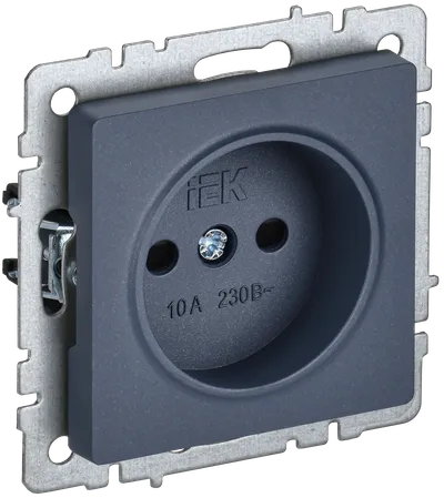 BRITE Single socket without earthing with protective shutters 10A RSsh10-2-BrM marengo IEK