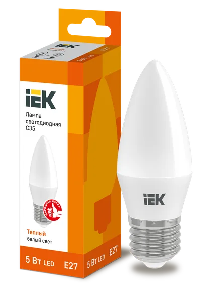 LED lamp C35 candle 5W 230V 3000K E27 IEK is intended for use in lighting devices for external and internal lighting of industrial, commercial and domestic facilities.

Complies with the requirements of the Technical Regulations of the Customs Union TR TS 004/2011, TR TS 020/2011, IEC 62560, Decree of the Government of the Russian Federation of November 10, 2017 No. 1356.
